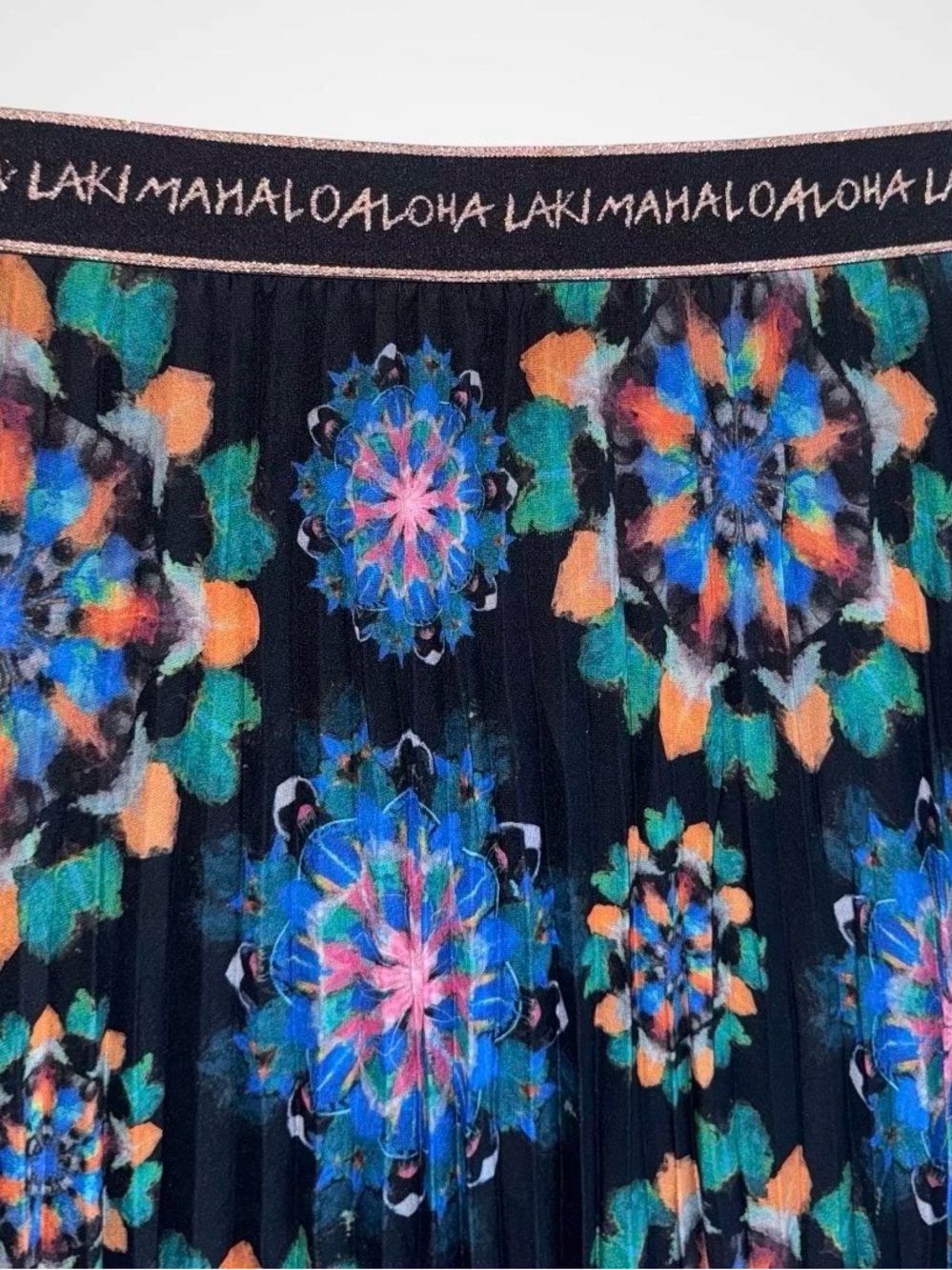Desigual NWT Pleated Maxi Skirt Mandala Print Boho Festival Artwear IT Size 42 - Picture 7 of 14
